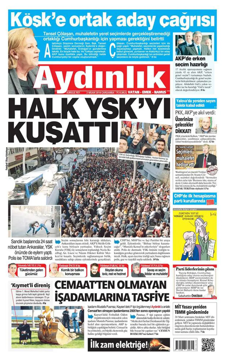 Günün gazete manşetleri - 2 Nisan 2014 16 Günün gazete manşetleri - 2 Nisan 2014 16