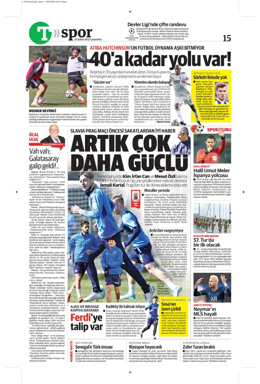 Günün spor manşetleri (23 Şubat 2022) 17
