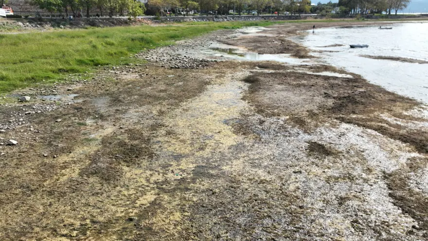 Su metrelerce çekildi: Göl bataklığa dönüştü 