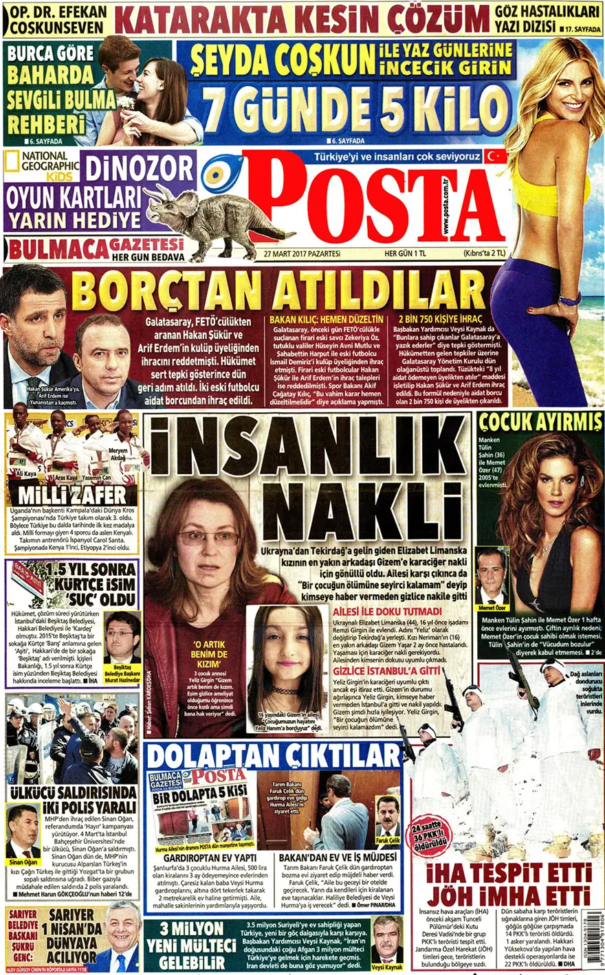 Günün gazete manşetleri - 27 Mart 2017 9