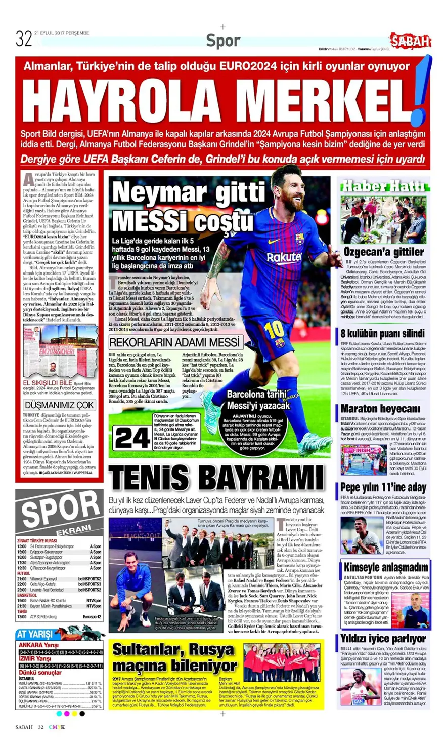 Günün spor gazeteleri (21 Eylül 2017) 8