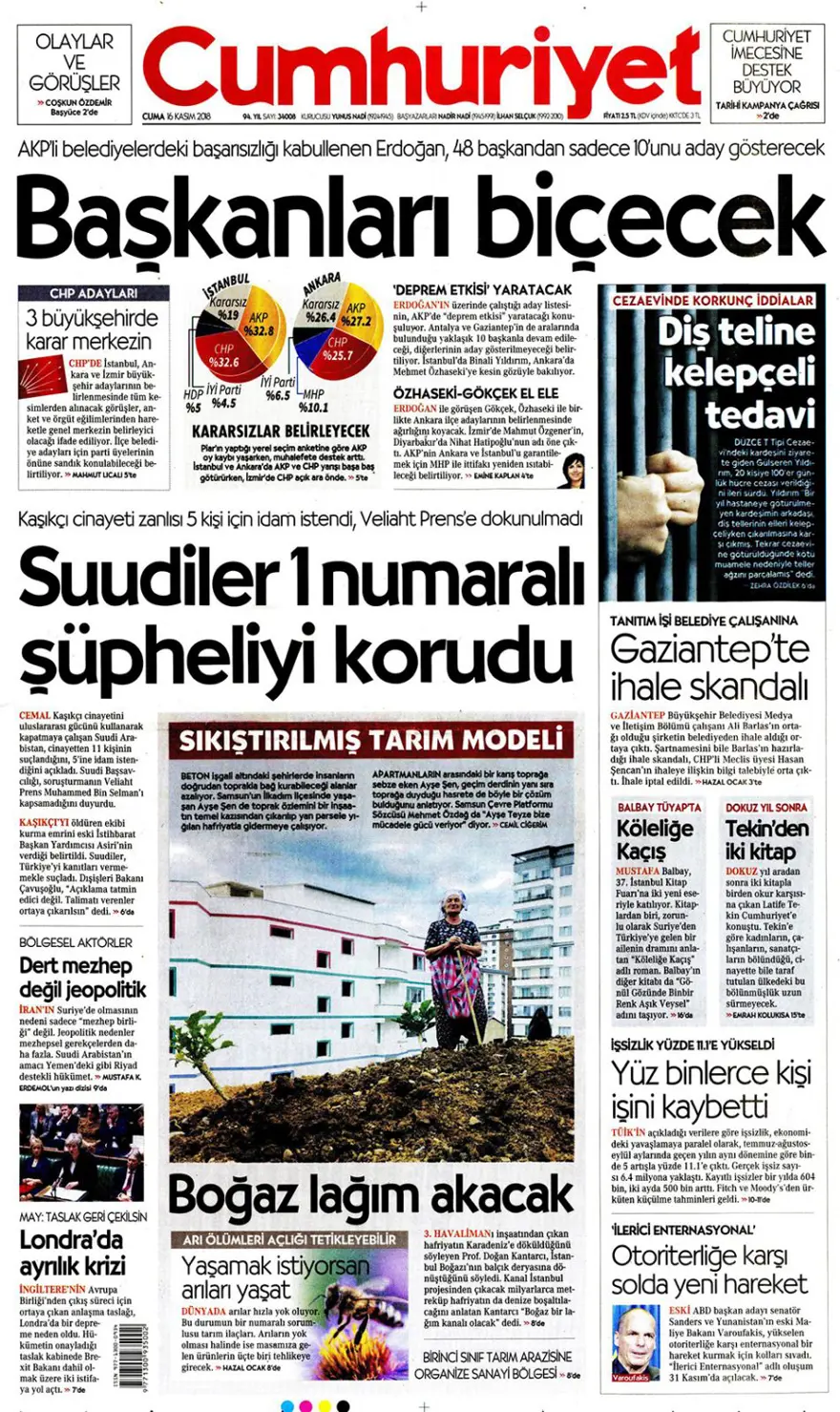 Günün gazete manşetleri - 16 Kasım 2018 6 Günün gazete manşetleri - 16 Kasım 2018 6