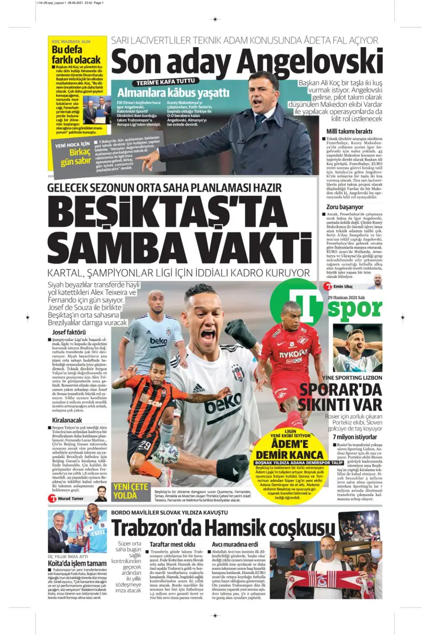 Günün spor manşetleri (29 Haziran 2021) 11