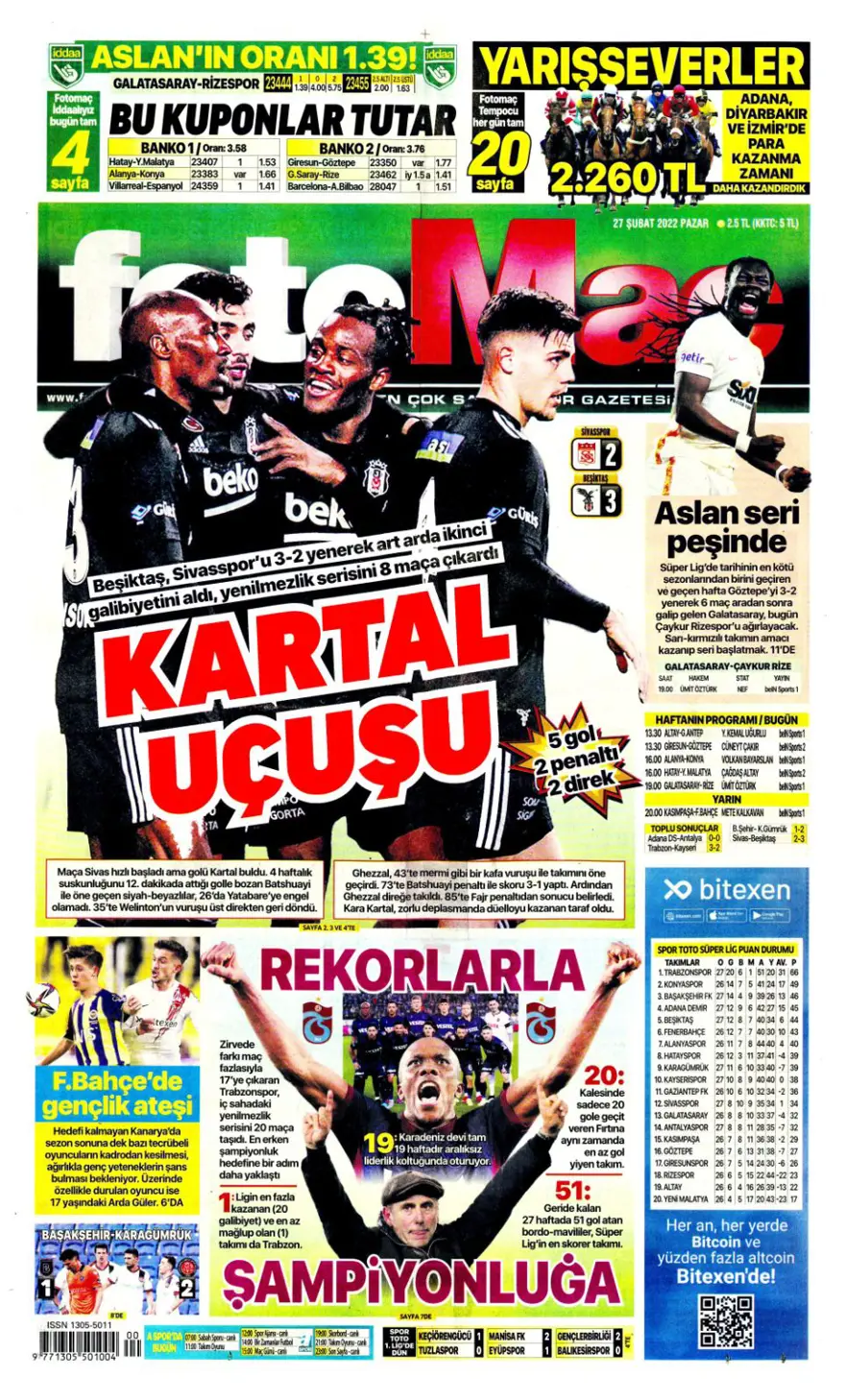 Günün spor manşetleri (27 Şubat 2022) 7