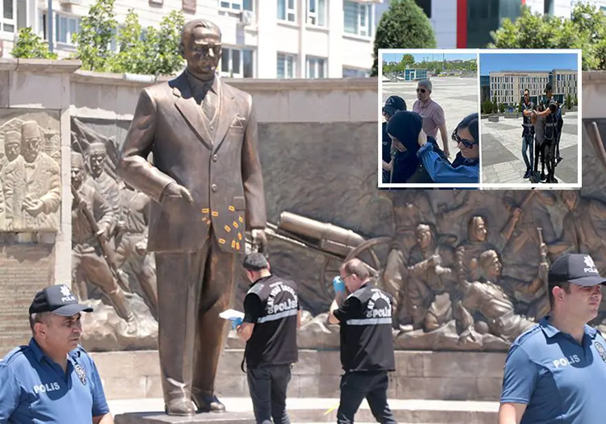 Atatürk Anıtı'na baltalı saldırı! Dayı-yeğen için istenen ceza belli oldu 