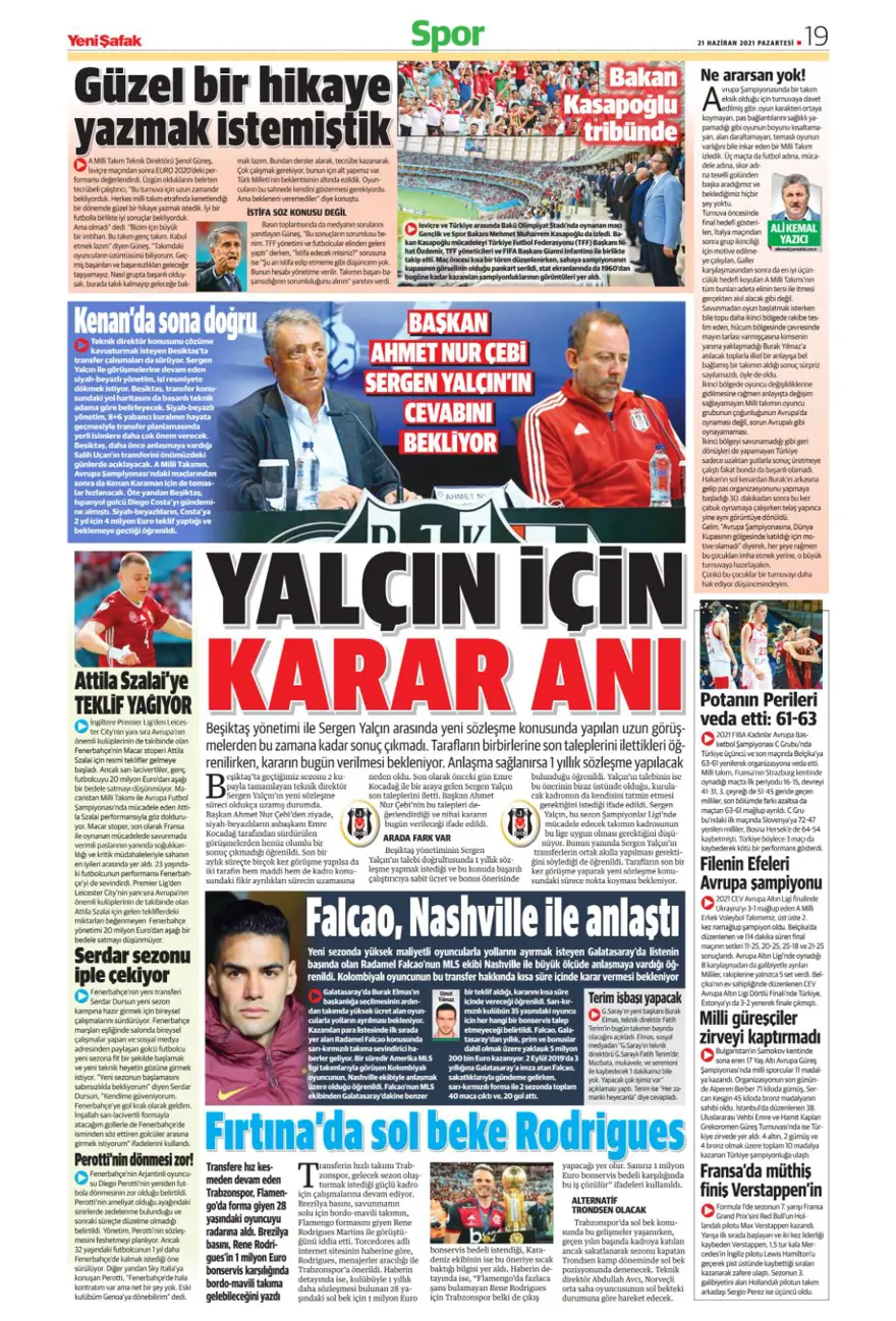 Günün spor manşetleri (21 Haziran 2021) 20