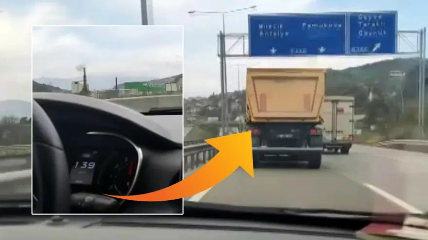 Ne yaptıysa yetişemedi! Trafiği birbirine katan kamyona ceza 