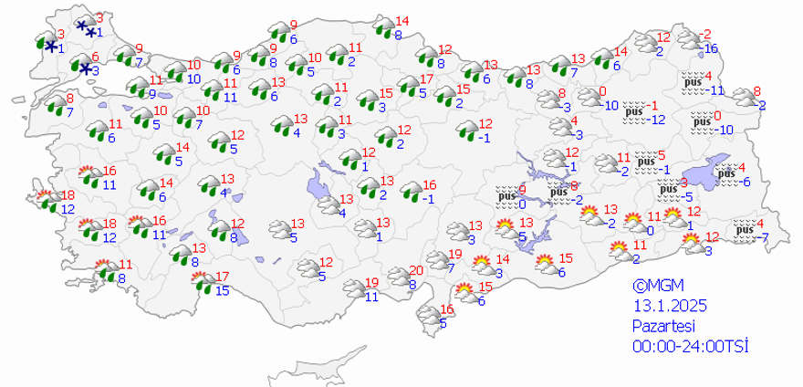 13 OCAK HAVA DURUMU 15