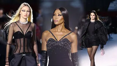 İtalyan moda devinin defilesine Naomi Campbell damga vurdu