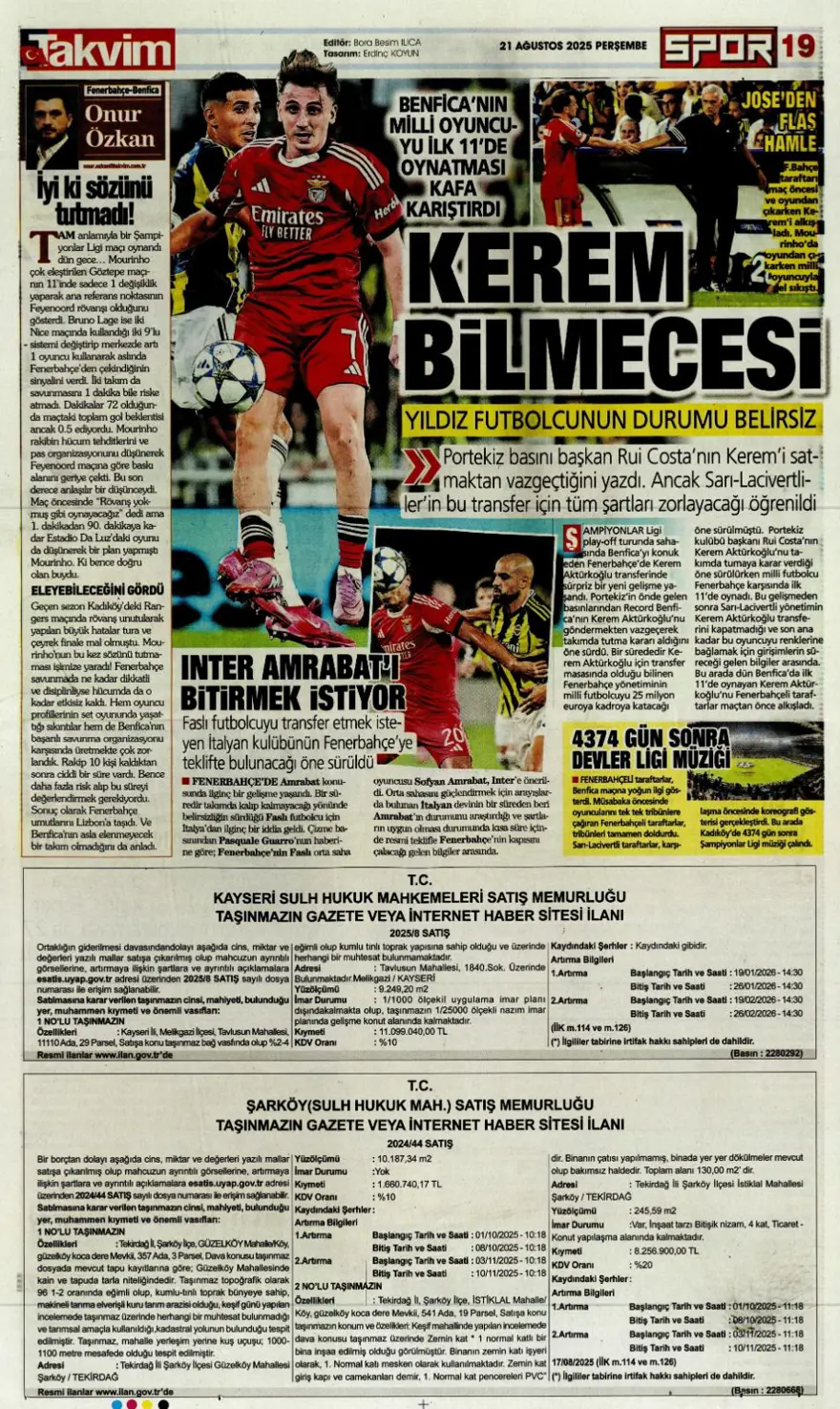 "Akanji müjdesi" (21 Ağustos spor manşetleri) 32