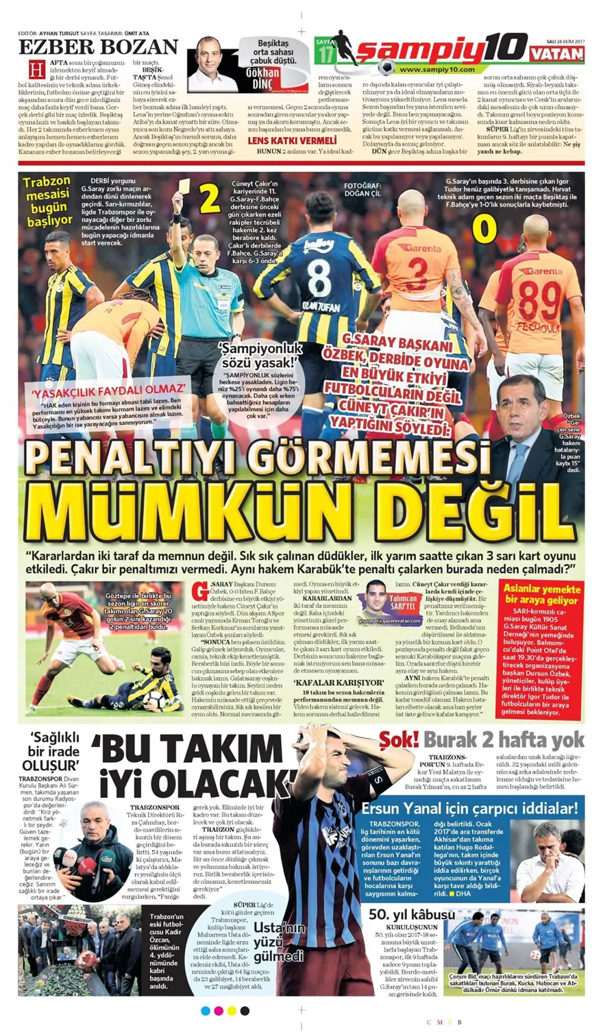 Günün spor gazeteleri (24 Ekim 2017) 8