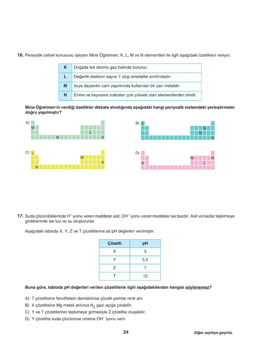Uğur Okulları LGS-1 sayısal deneme sınavı 23