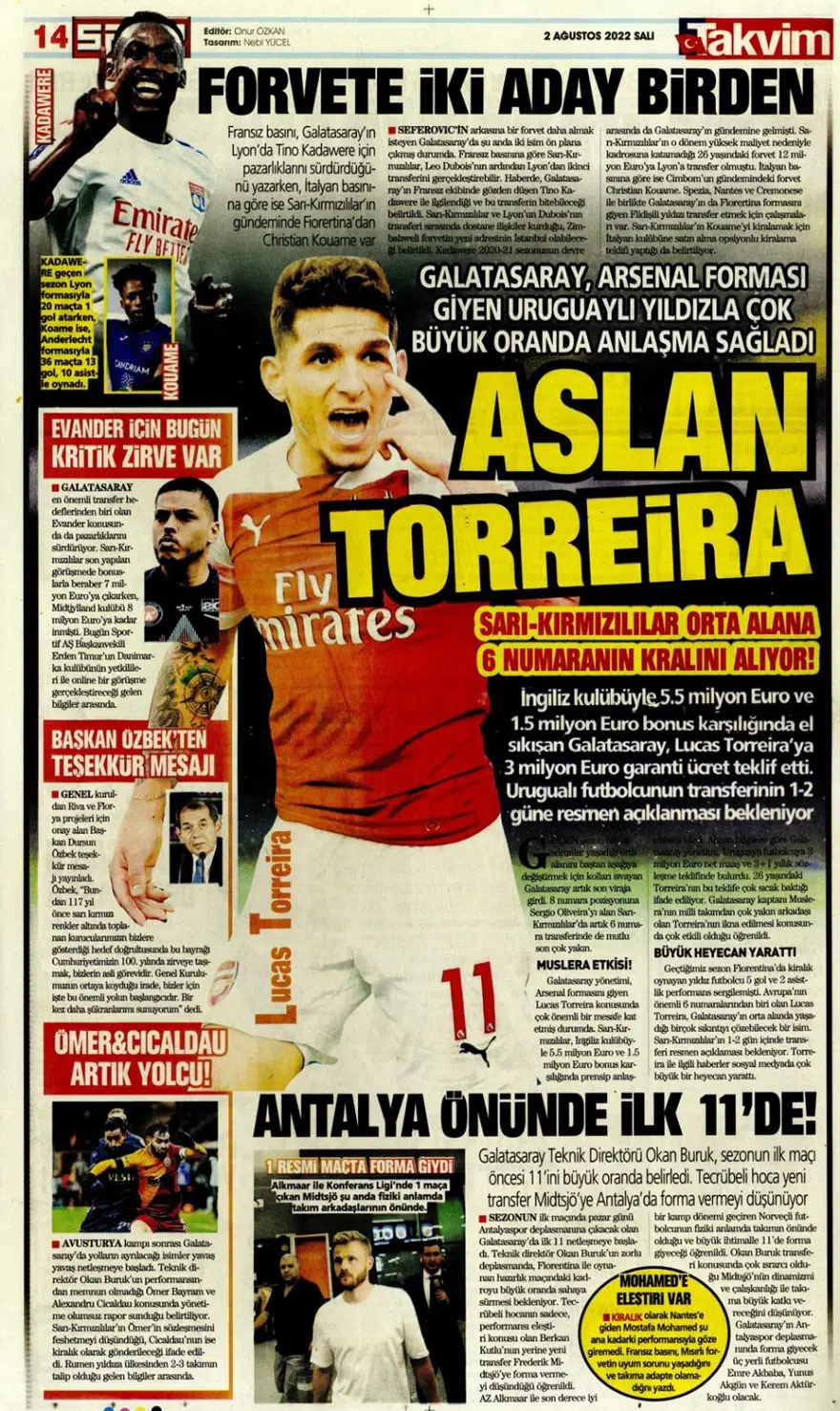 Günün spor manşetleri (2 Ağustos 2022) 30