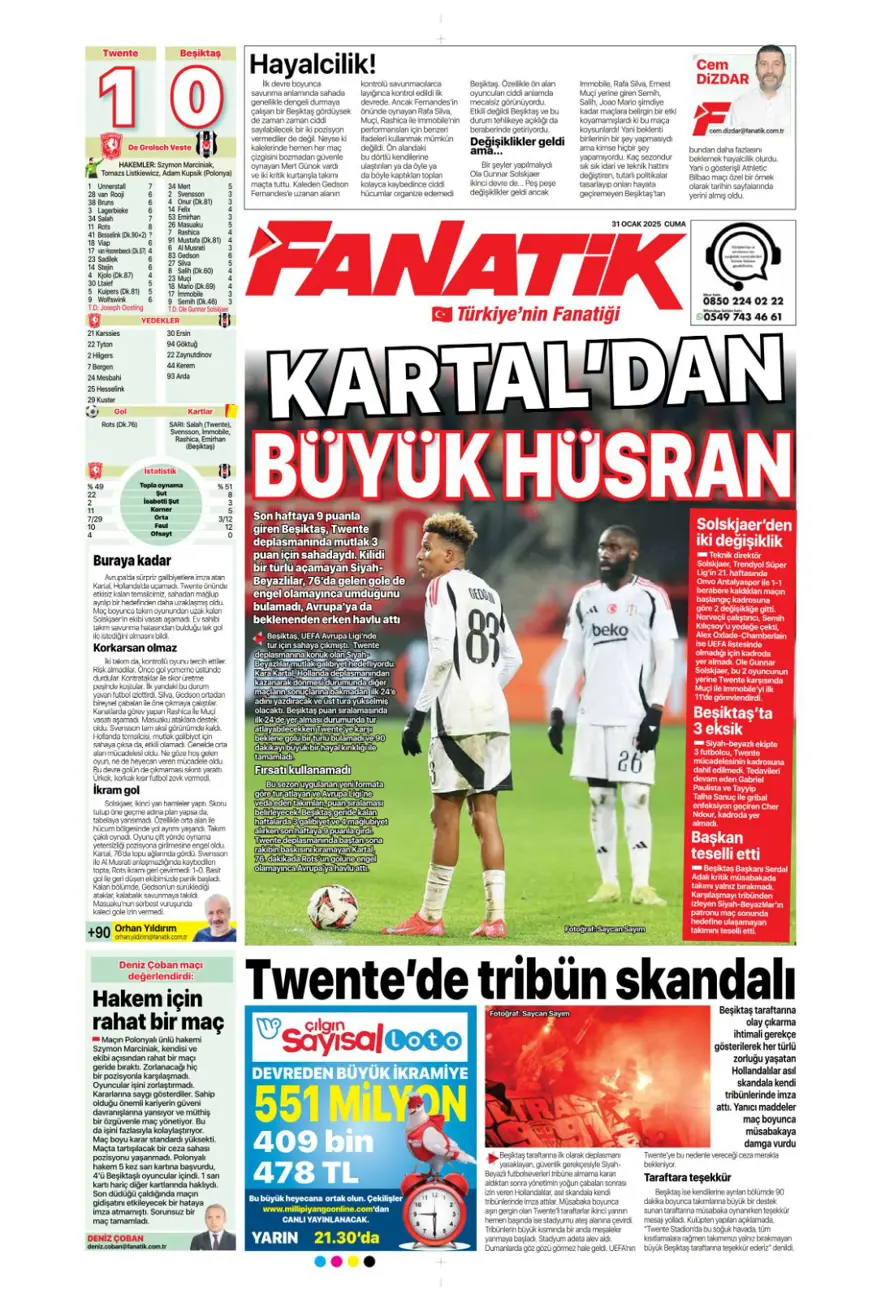 "İki play-off, bir off" (31 Ocak 2025 spor manşetleri) 15 "İki play-off, bir off" (31 Ocak 2025 spor manşetleri) 15