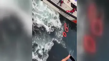 Feribottan denize atlayan kadını yolcu kurtardı