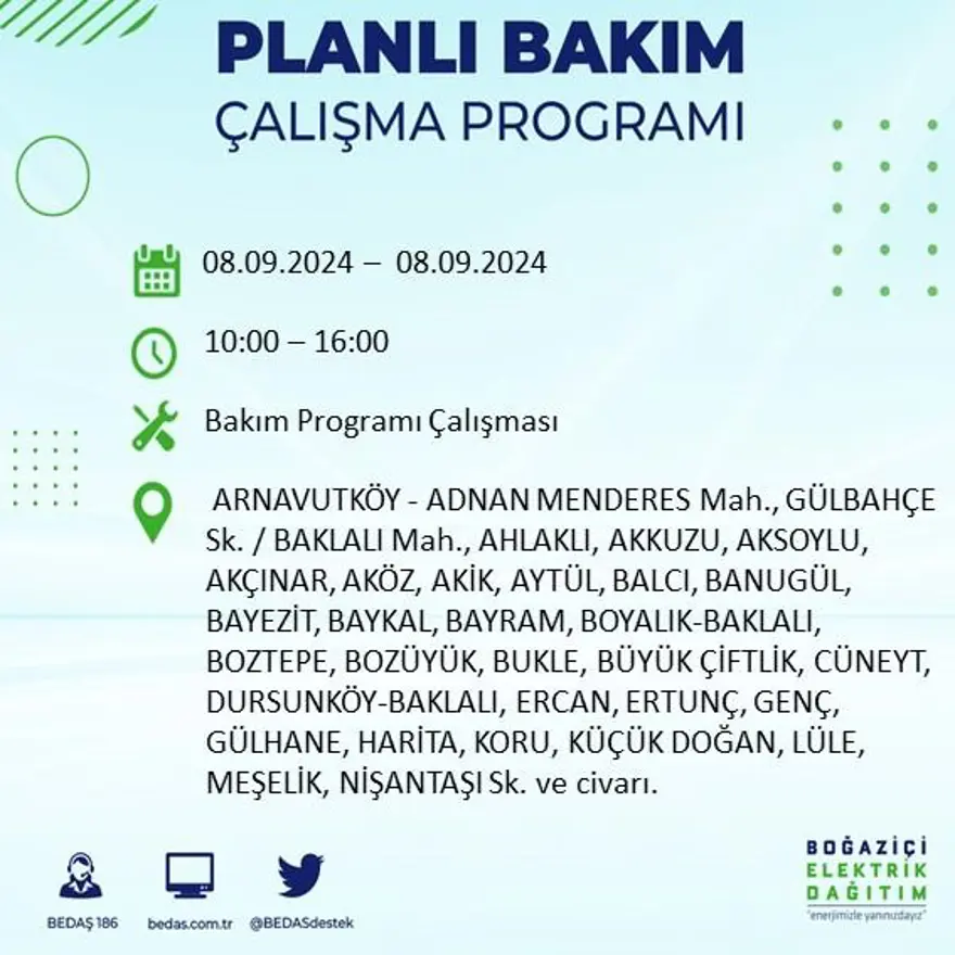 Bu ilçelerde oturanlar dikkat! 8 saat elektrik kesintisi yaşanacak: Elektrikler ne zaman gelecek? (8 Eylül BEDAŞ kesinti programı) 4