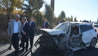 Adıyaman'da kaza: 1 polis, 1 muhtar yaralandı