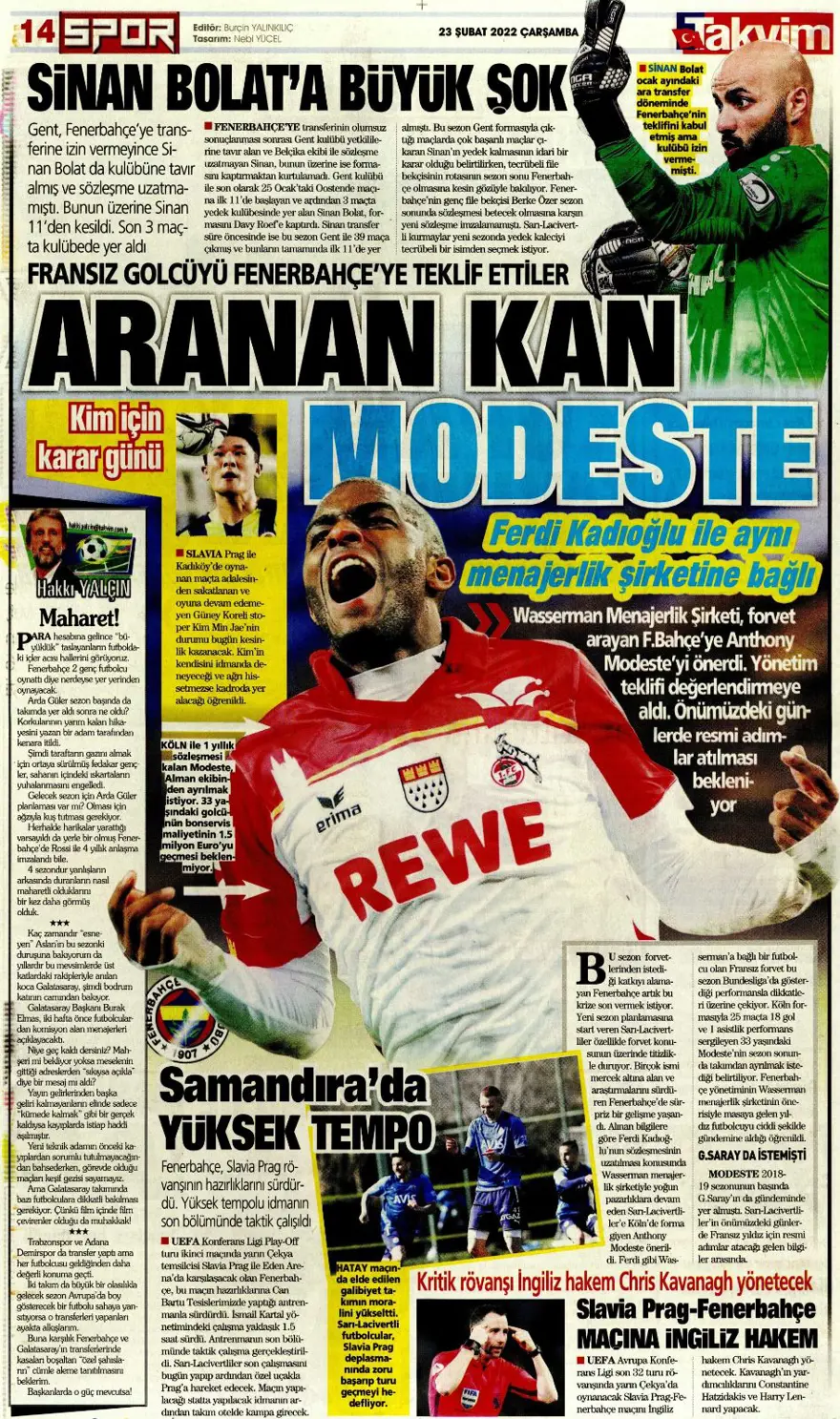 Günün spor manşetleri (23 Şubat 2022) 13