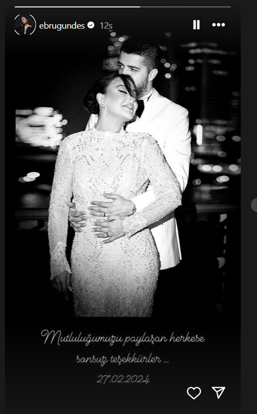 Ebru Gündeş'ten nikah sonrası ilk kare: Sonsuz teşekkürler 2