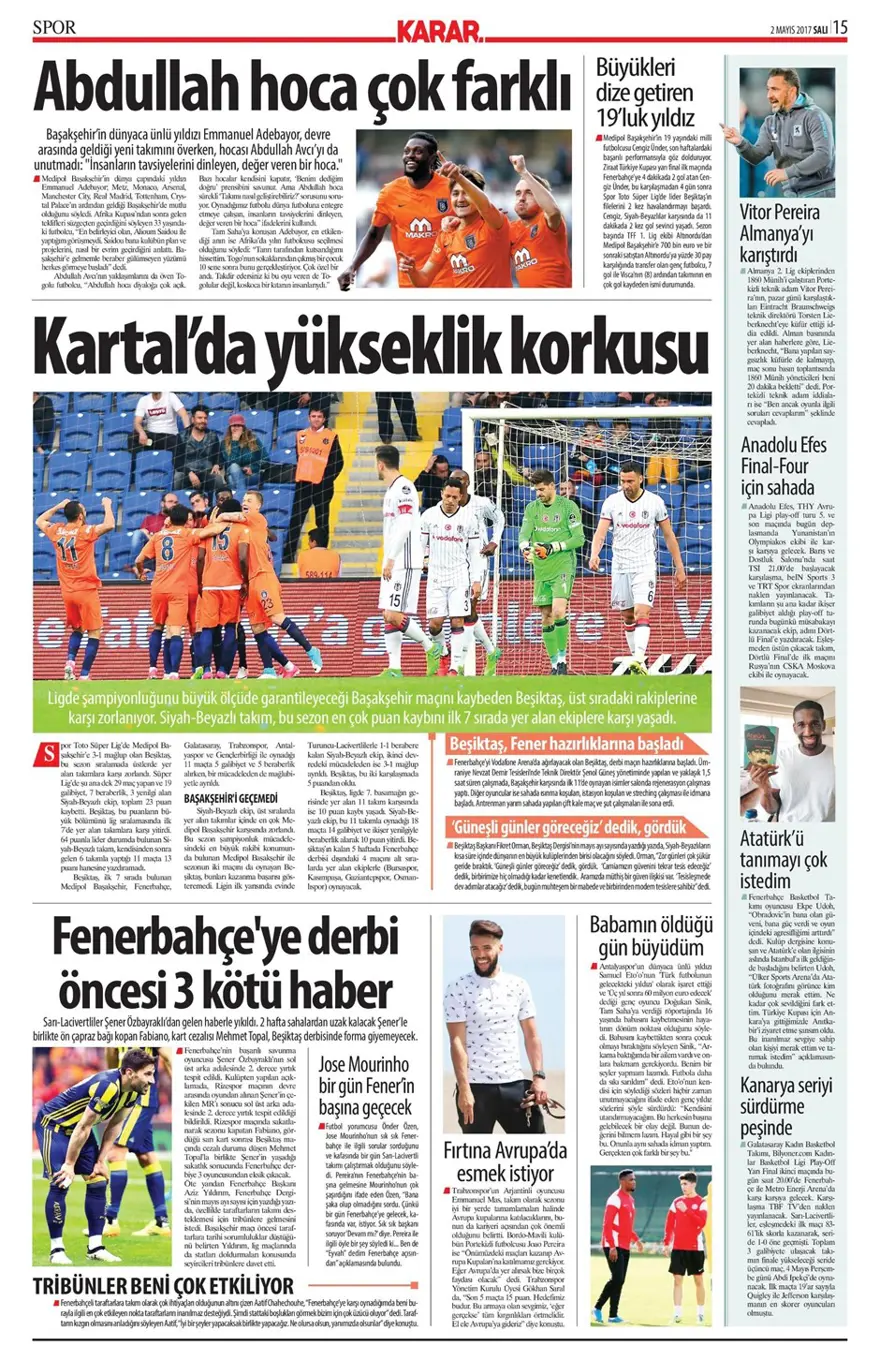 Günün spor manşetleri (2 Mayıs 2017) 13