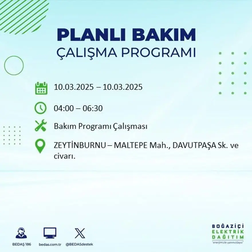 İstanbul'un 22 ilçesinde yarın elektrik kesintisi yaşanacak: Elektrikler ne zaman gelecek? (10 Mart BEDAŞ planlı kesinti programı) 70