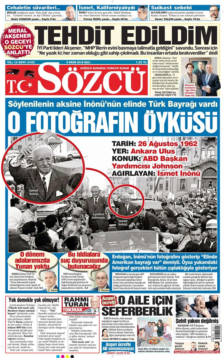 Günün gazete manşetleri - 9 Ekim 2018 10