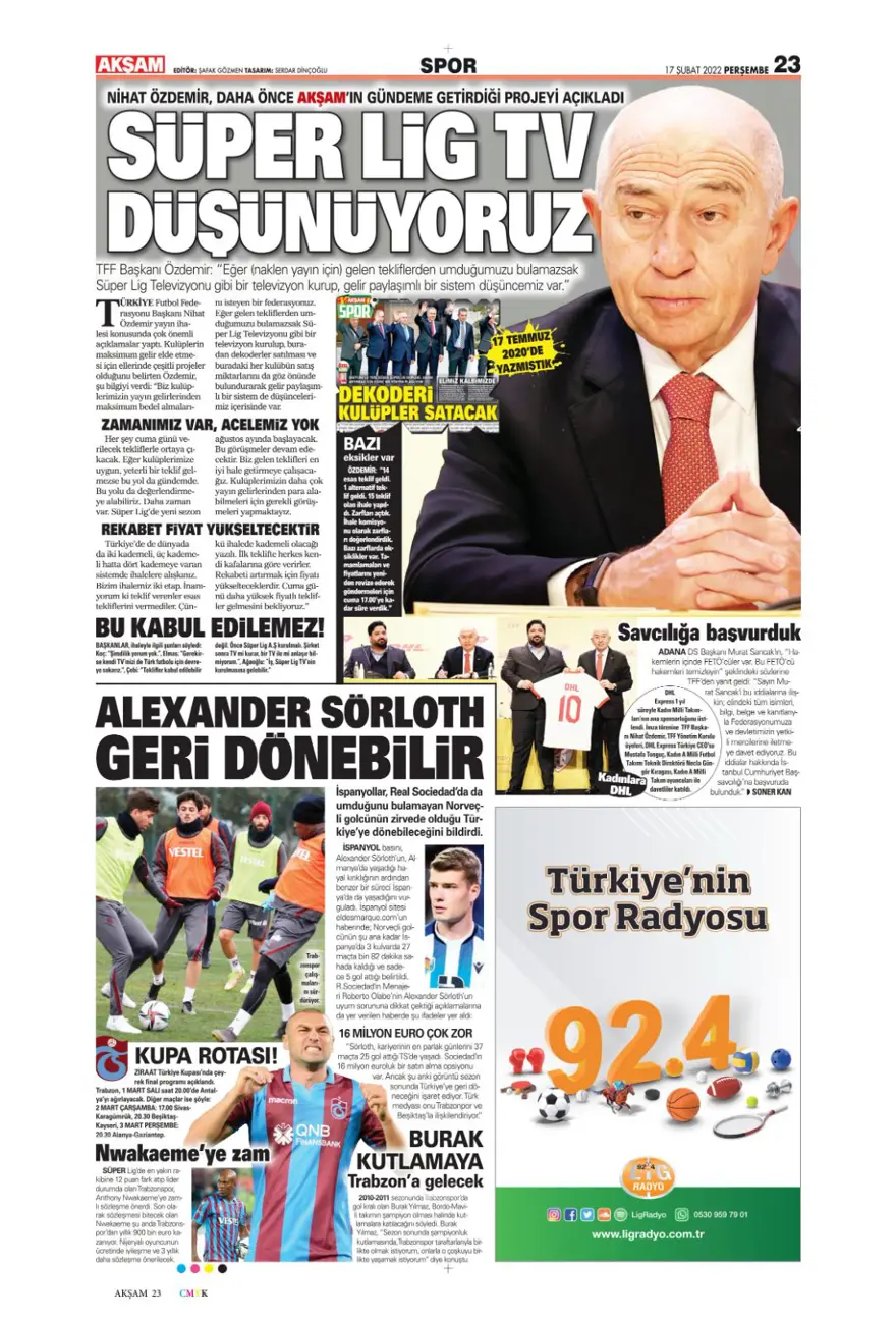 Günün spor manşetleri (17 Şubat 2022) 4