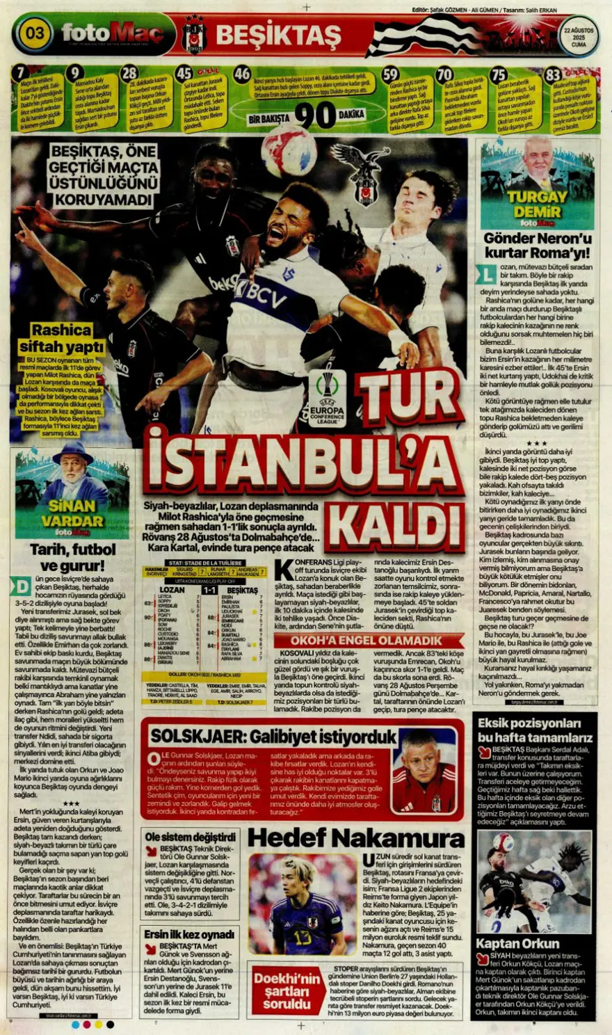 "Meksika ateşi" (22 Ağustos spor manşetleri) 5