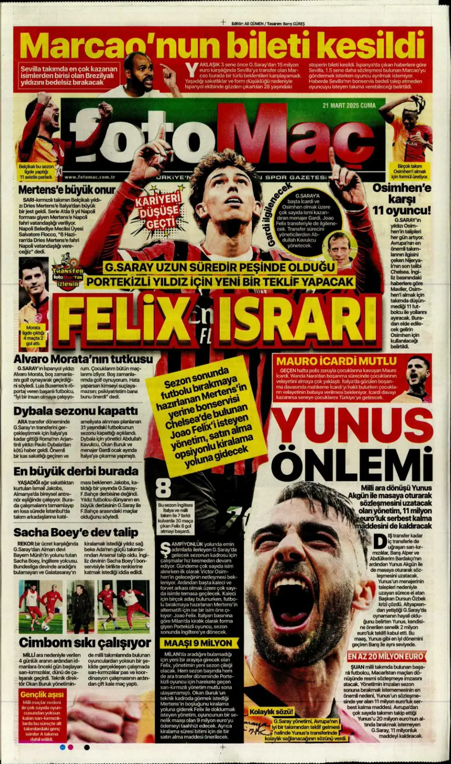 "İşte bizim çocuklar" (21 Mart 2025 spor manşetleri) 5 "İşte bizim çocuklar" (21 Mart 2025 spor manşetleri) 5