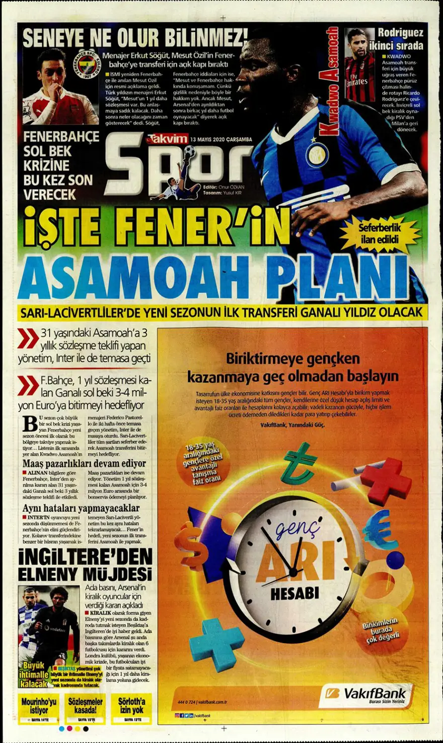 Günün spor manşetleri (13 Mayıs 2020) 2