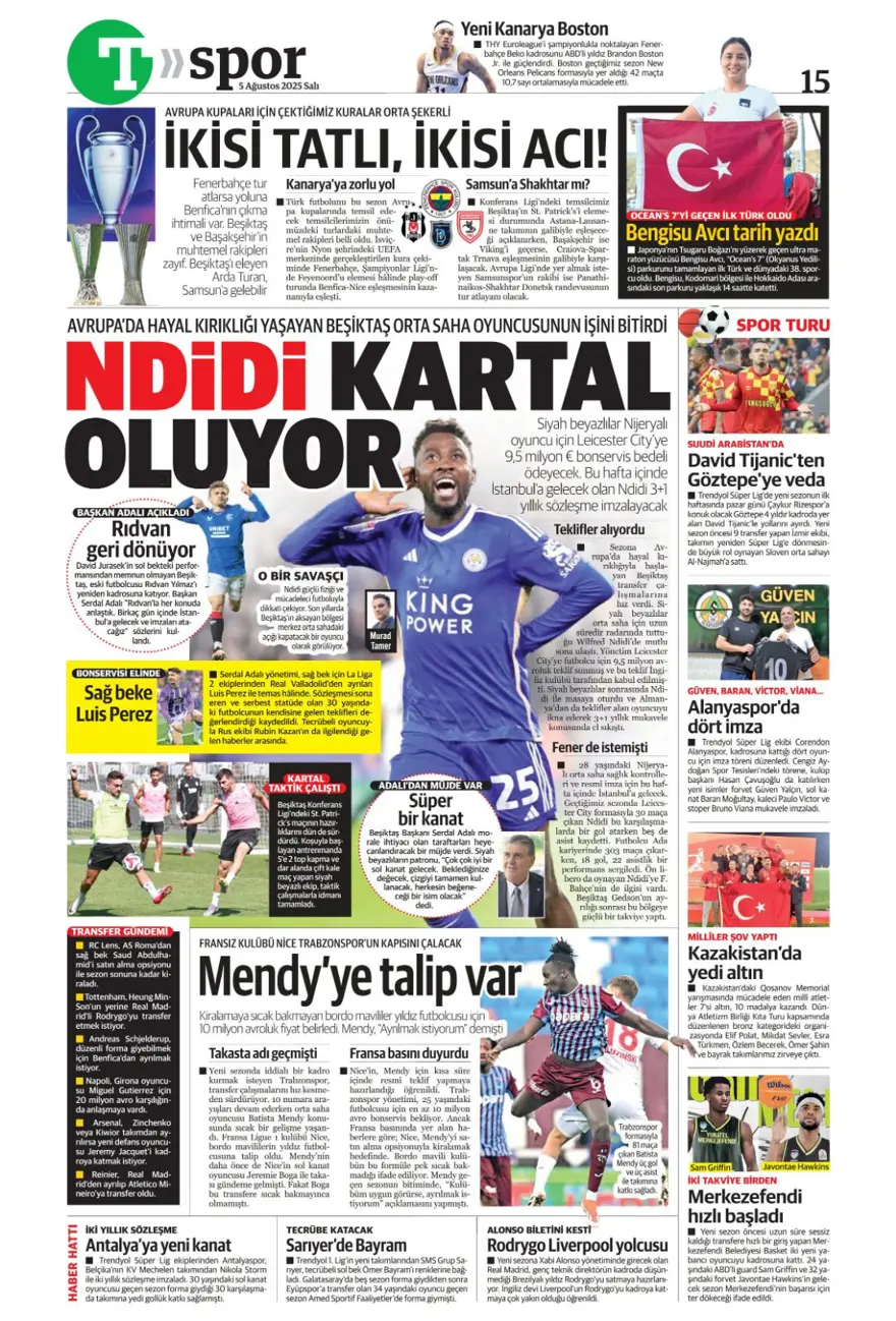 "Mou'nun prensi Kerem" (5 Ağustos spor manşetleri) 27 "Mou'nun prensi Kerem" (5 Ağustos spor manşetleri) 27