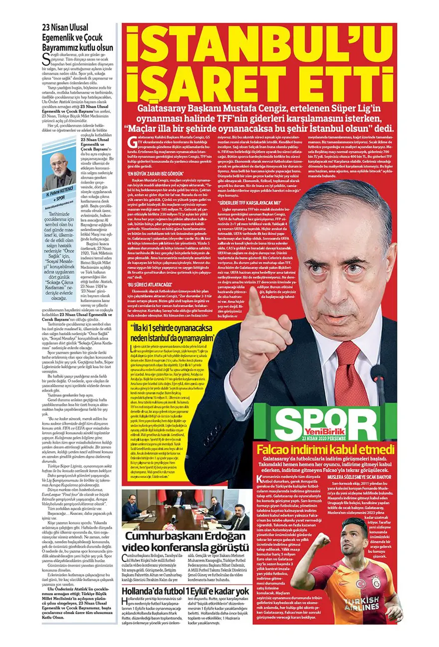 Günün spor manşetleri (23 Nisan 2020) 14