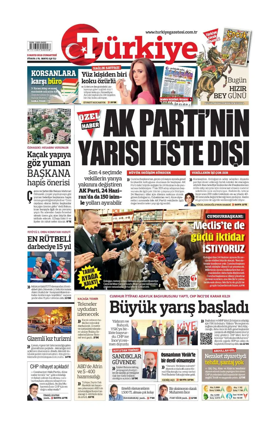 Günün gazete manşetleri - 5 Mayıs 2018 5