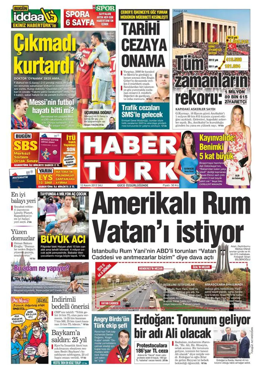 Günün manşetleri - 12 Kasım 2013 3 Günün manşetleri - 12 Kasım 2013 3