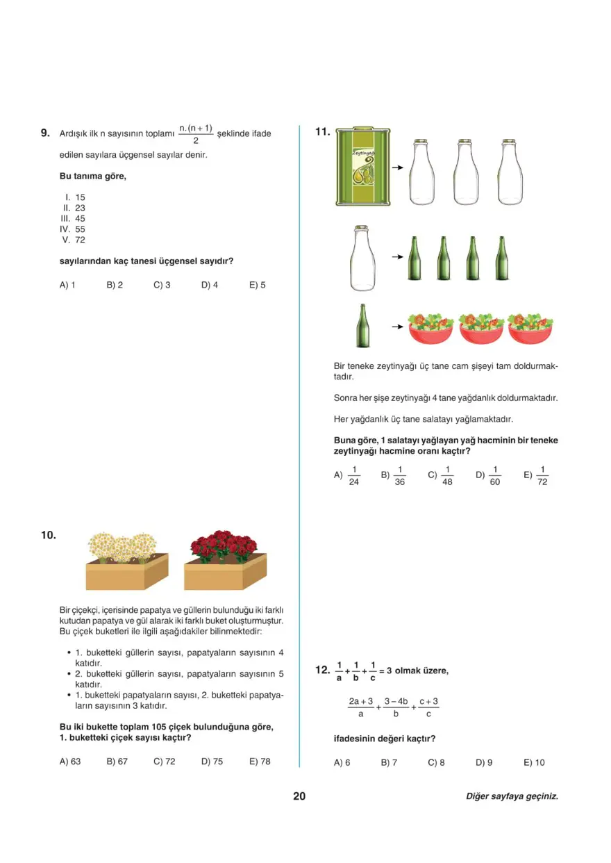 Uğur Okulları TYT -1 deneme sınavı 19