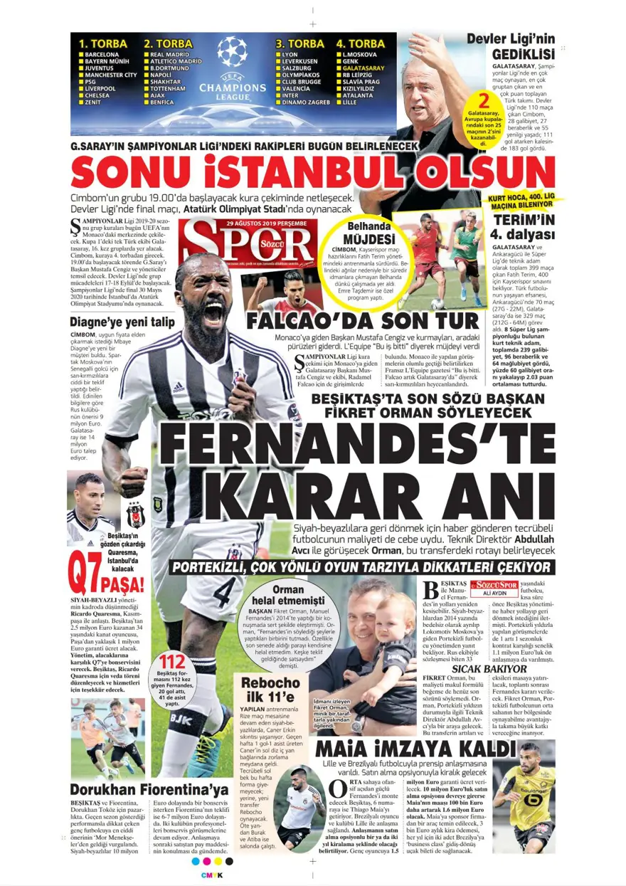 Günün spor manşetleri (29 Ağustos 2019) 10