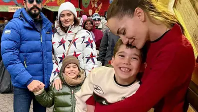 Fahriye Evcen ile Burak Özçivit'in Fransa tatili: Oğulları Karan'la poz verdiler