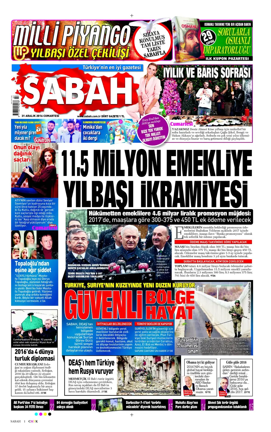 Günün gazete manşetleri - 31.12.2016 8