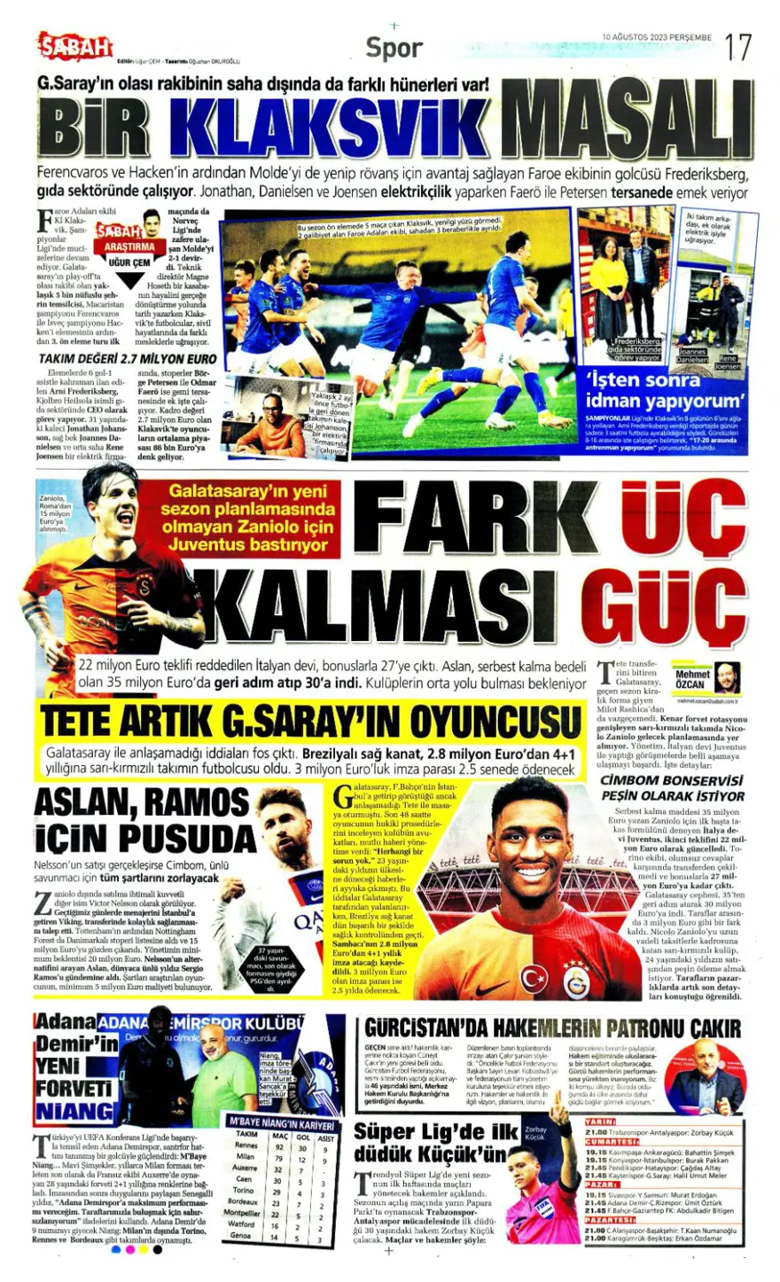 "İnat kırıldı, Livakovic geliyor" | 10 Ağustos 2023 spor manşetleri 8 "İnat kırıldı, Livakovic geliyor" | 10 Ağustos 2023 spor manşetleri 8