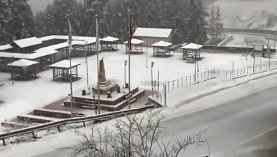 Ilgaz'a nisan ayında kar yağdı