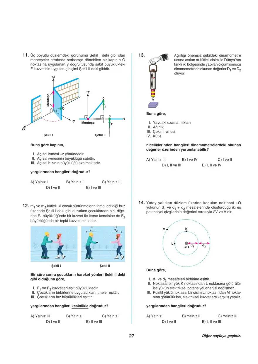 Uğur Okulları AYT -1 deneme sınavı 26