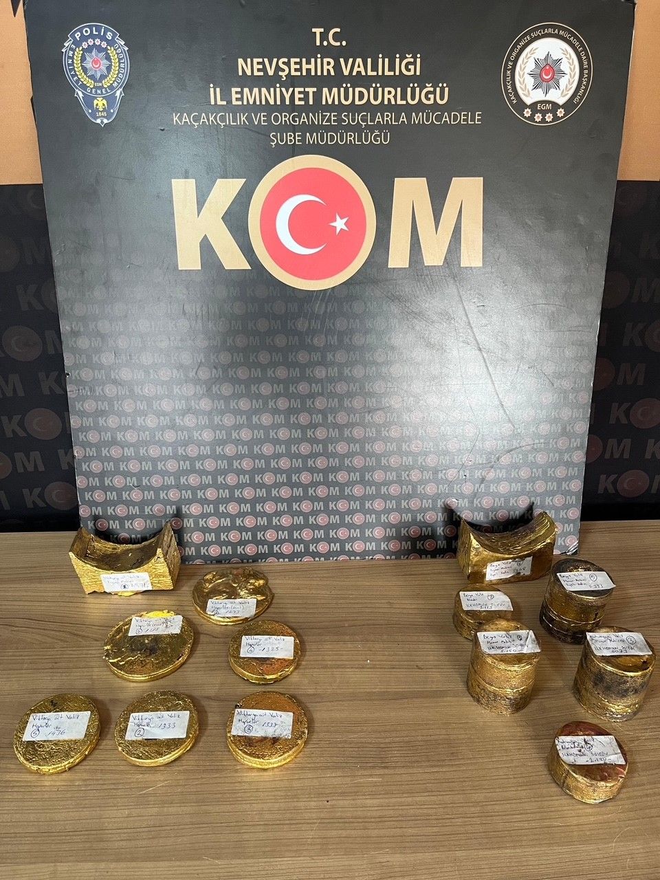 Kapadokya'da 61 kilo kaçak altın ele geçirildi