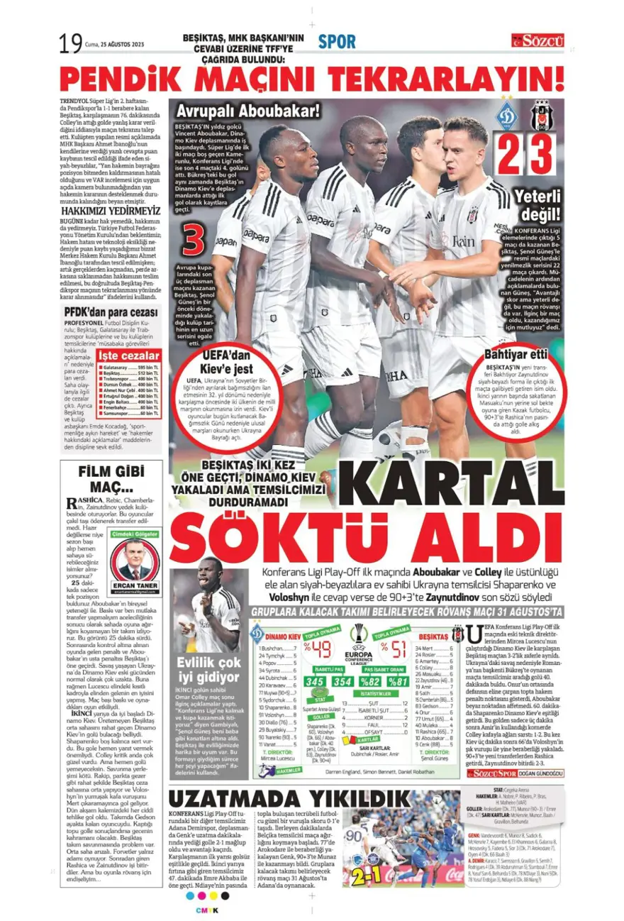 "Aslan'da son aday Salih Özcan" (25 Ağustos 2023 spor manşetleri) 10
