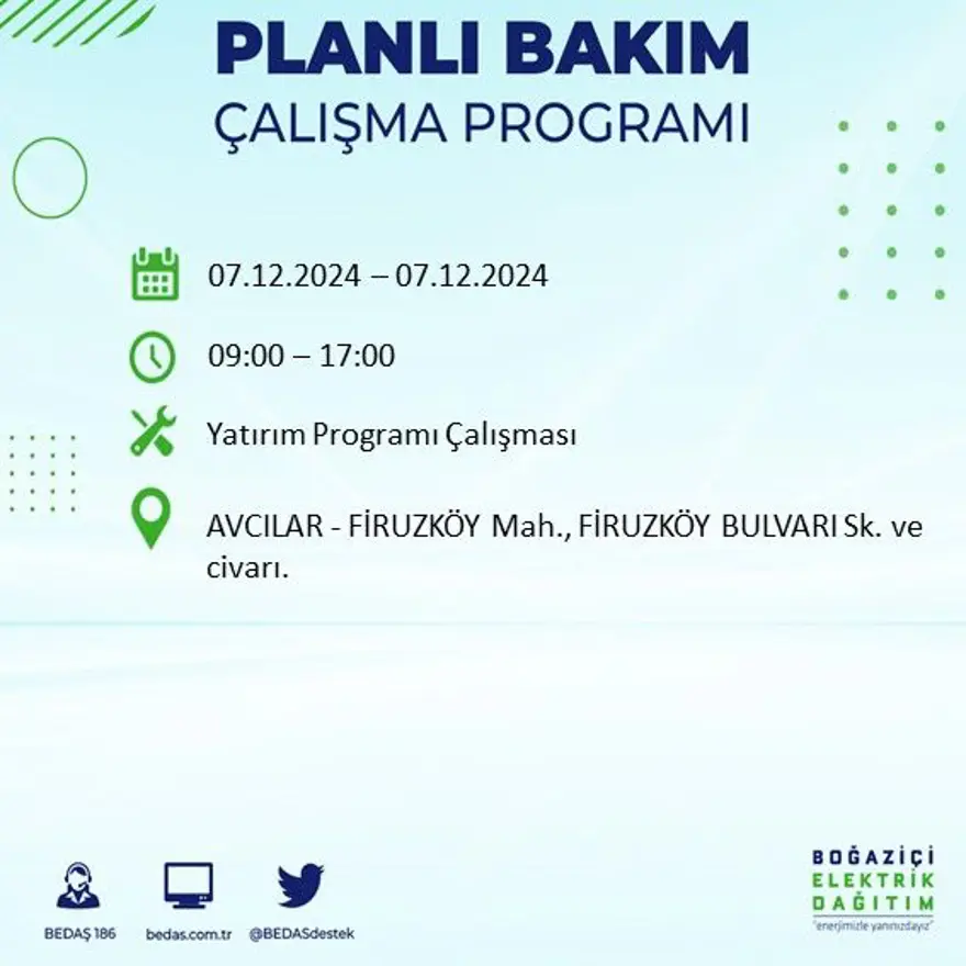 Bugüne dikkat! İstanbul'un 13 ilçesinde elektrik kesintisi: Elektrikler ne zaman gelecek? BEDAŞ programı 2