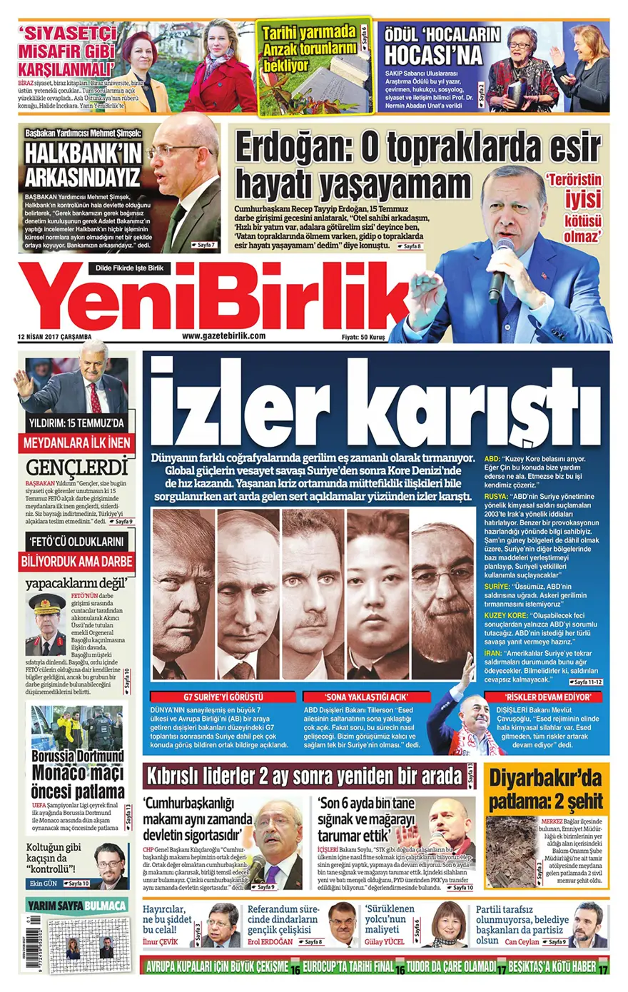 Günün gazete manşetleri - 12 Nisan 2017 15