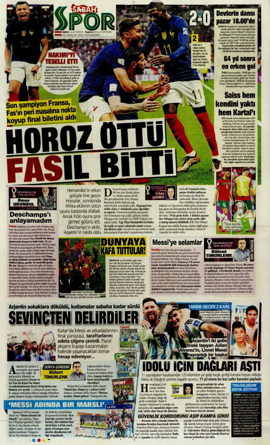 Günün spor manşetleri (15 Aralık 2022) 8 Günün spor manşetleri (15 Aralık 2022) 8