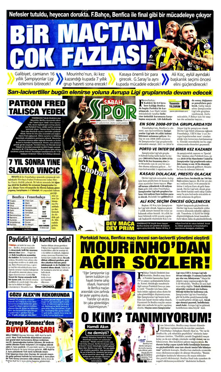 "Bitsin bu hasret" (27 Ağustos spor manşetleri) 16