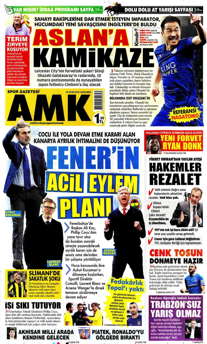 Günün gazete manşetleri - 10 Ekim 2018 17