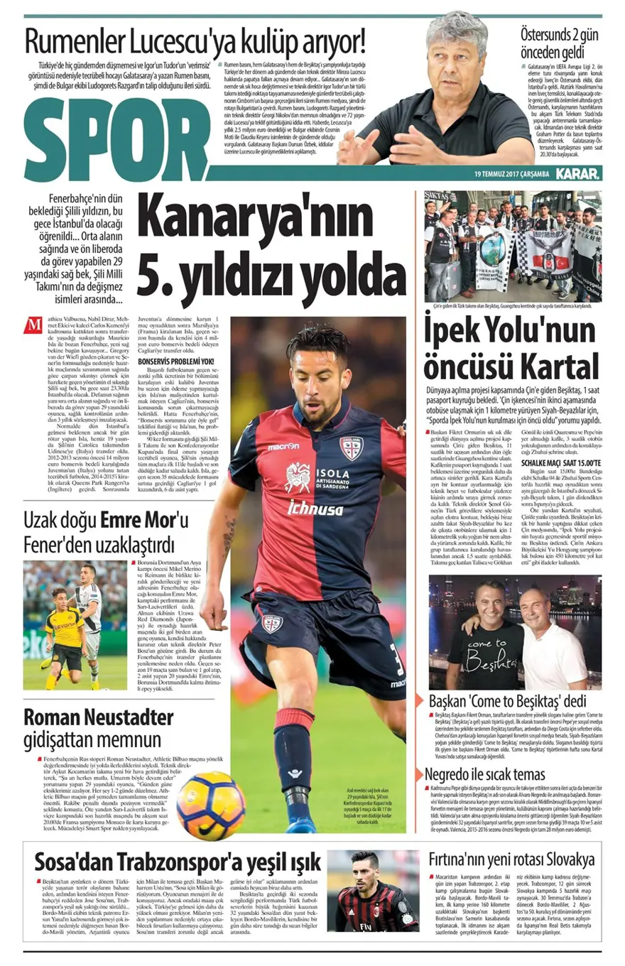 Günün spor gazeteleri (Transfer haberleri - 19 Temmuz 2017) 5