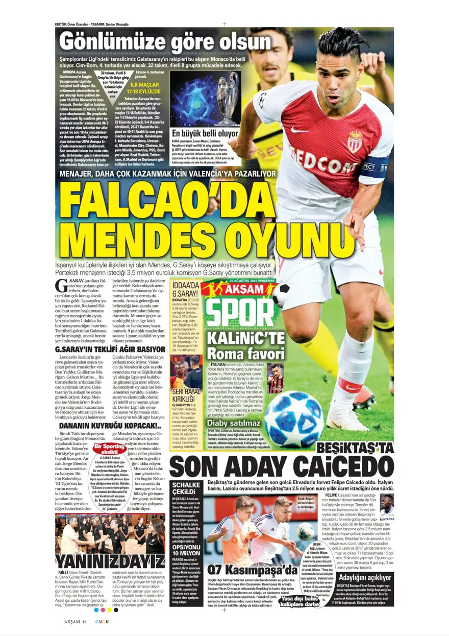 Günün spor manşetleri (29 Ağustos 2019) 1